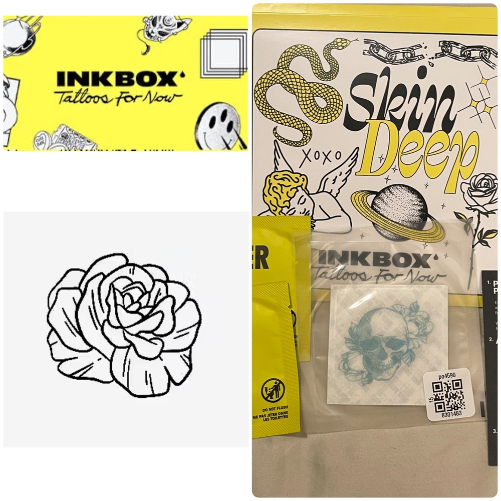 Flower/Skull Temporary Tattoos 2 pc